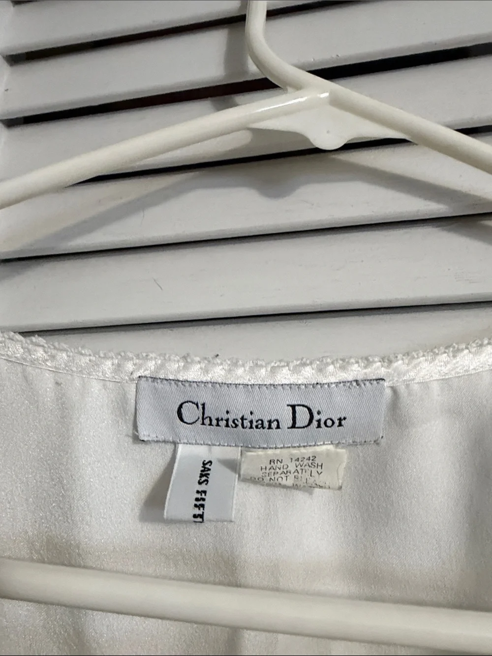 Dior Cream Satin Girls' Nightgown with Lace Yoke